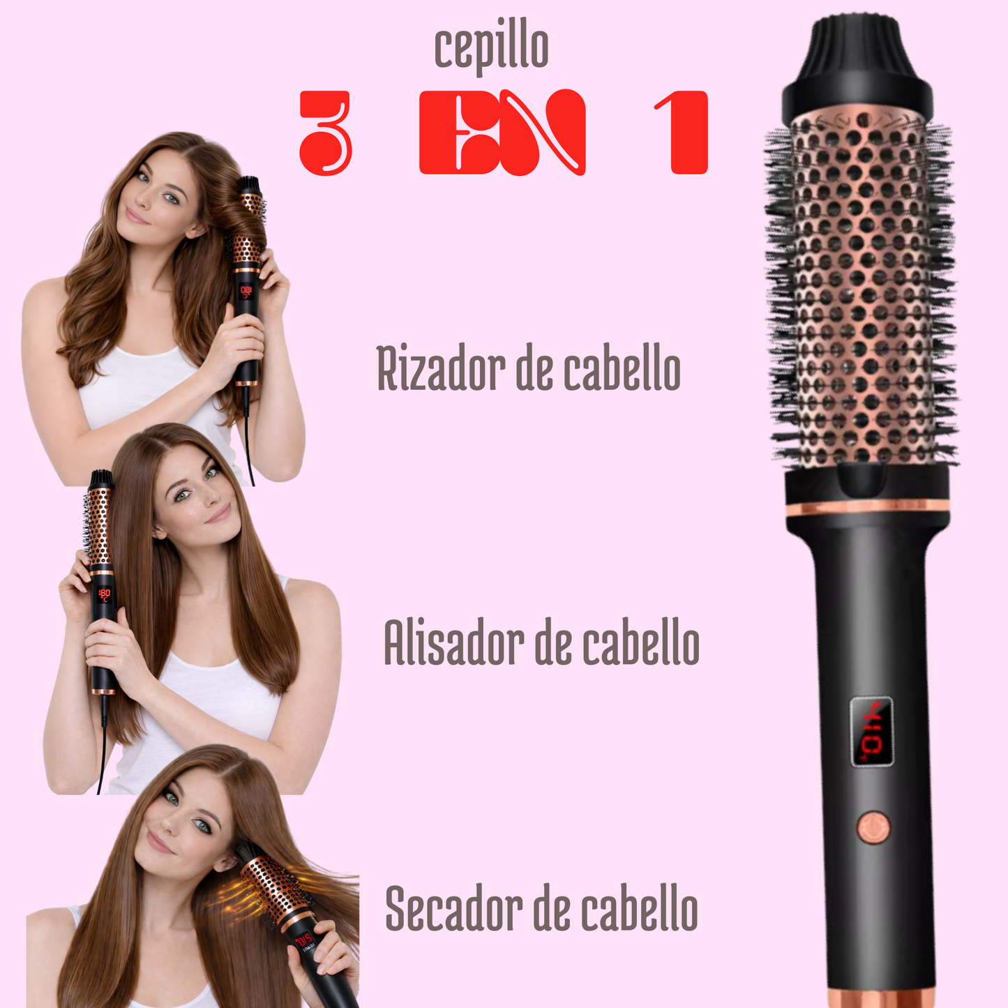 Cepillo 3 en 1 fácil de usar